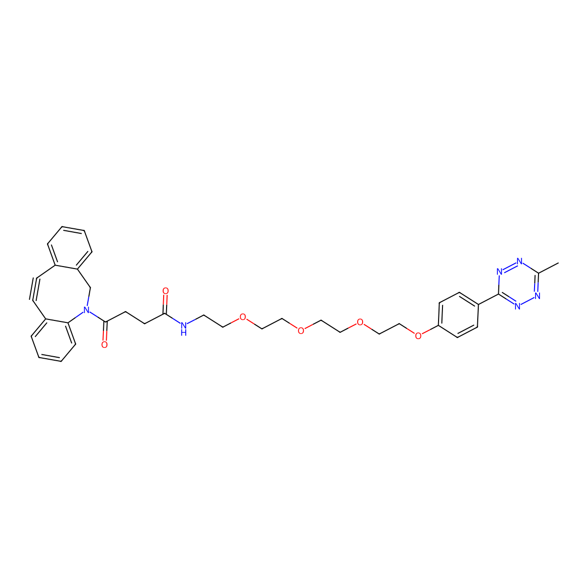 Methyltetrazine-PEG4-DBCO molecular structure, CAS 2698339-24-9