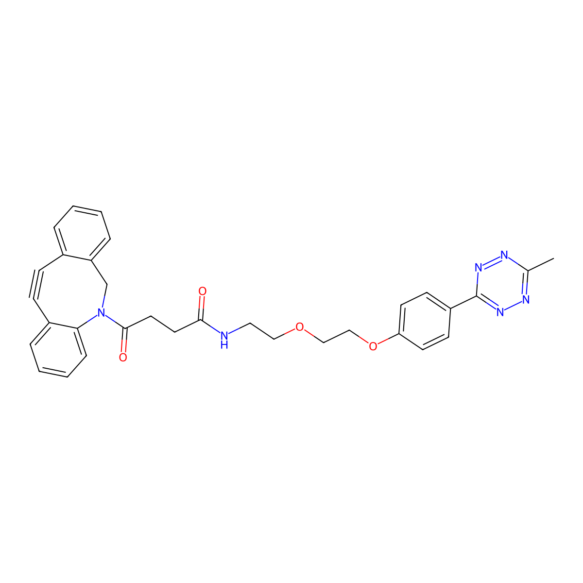 Methyltetrazine-PEG2-DBCO molecular structure, CAS 2698340-95-1
