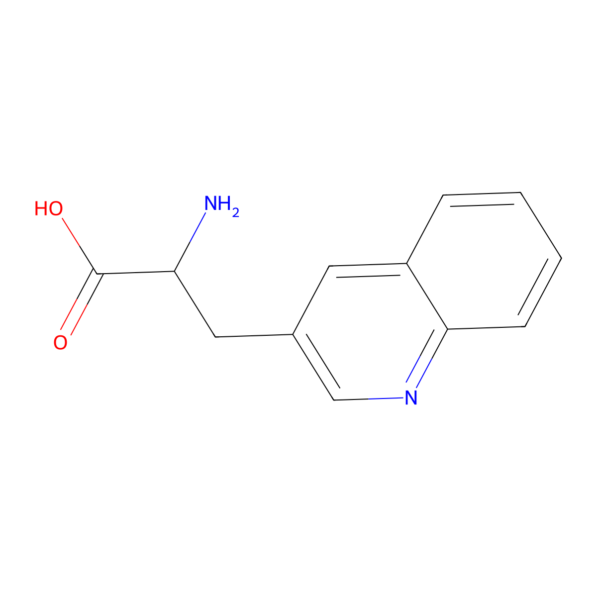 2-Amino-3-(quinolin-3-yl)propanoic acid molecular structure, CAS 26988-99-8