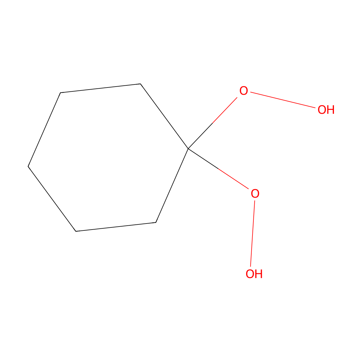 Cyclohexylidene hydroperoxide molecular structure, CAS 2699-11-8
