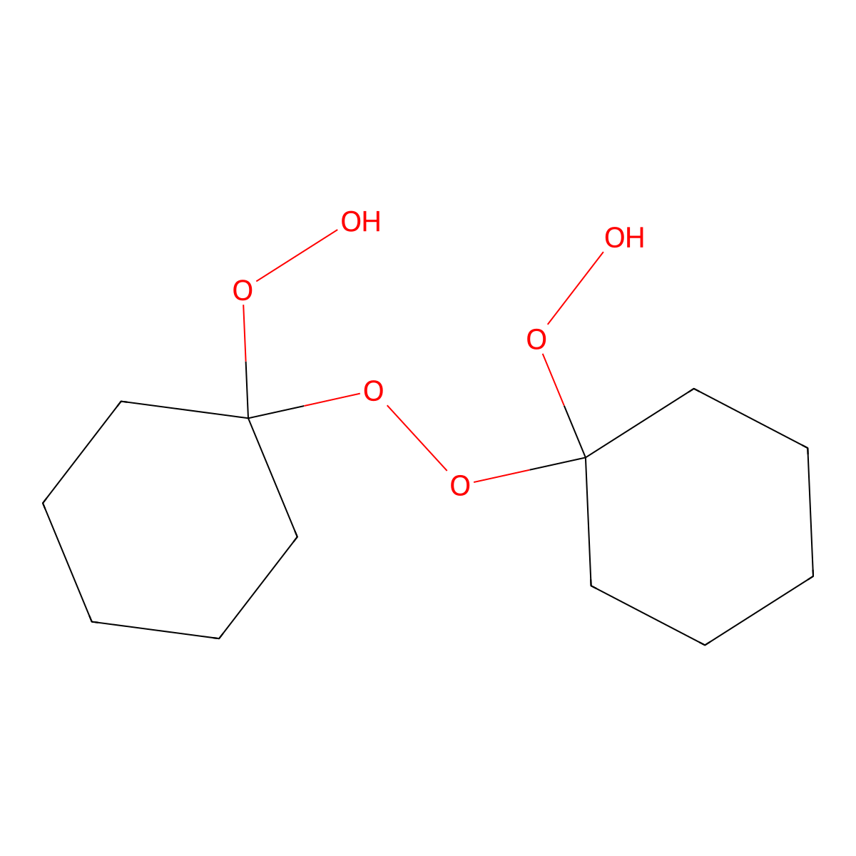 Hydroperoxide, (dioxydicyclohexylidene)bis- molecular structure, CAS 2699-12-9