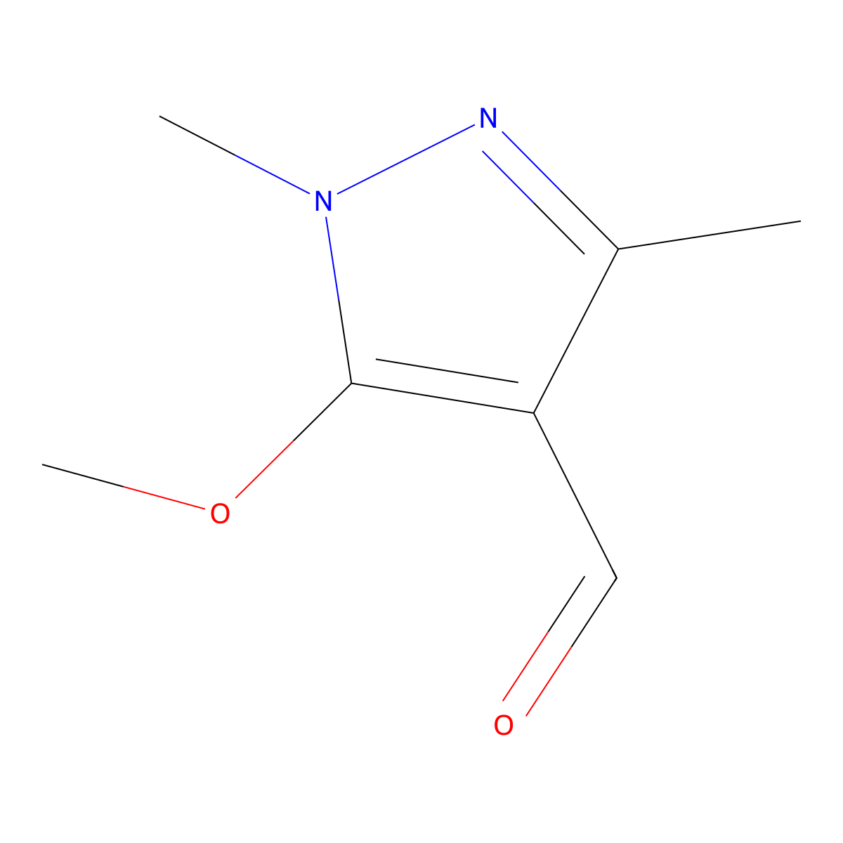 5-Methoxy-1,3-dimethyl-1H-pyrazole-4-carbaldehyde molecular structure, CAS 26990-71-6