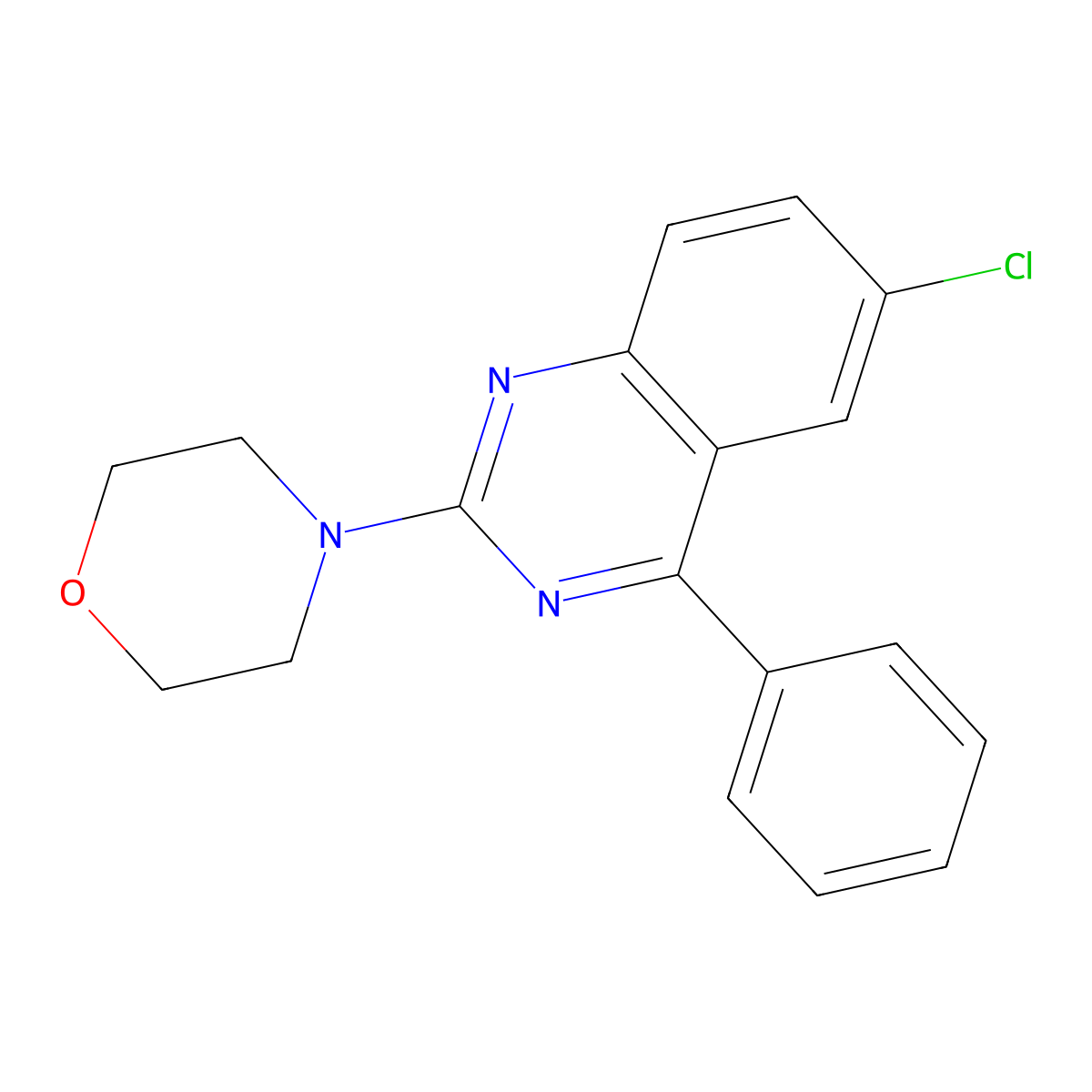 4-(6-Chloro-4-phenylquinazolin-2-yl)morpholine molecular structure, CAS 26990-82-9