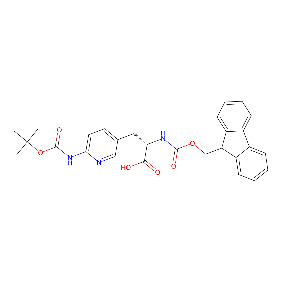 (2S)-3-(6-{[(tert-butoxy)carbonyl]amino}pyridin-3-yl)-2-({[(9H-fluoren-9-yl)methoxy]carbonyl}amino)propanoic acid molecular structure, CAS 2699074-67-2