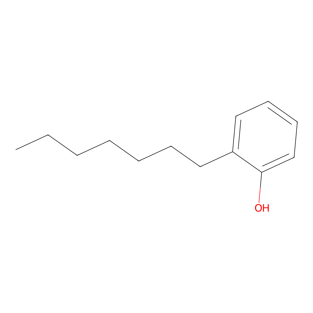2-Heptylphenol molecular structure, CAS 26997-02-4
