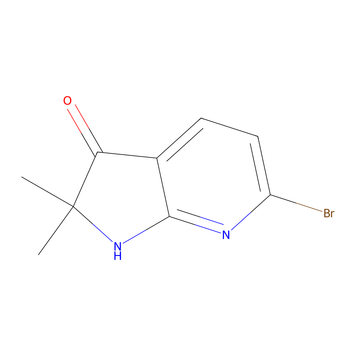 6-Bromo-2,2-dimethyl-1H-pyrrolo[2,3-b]pyridin-3(2H)-one molecular structure, CAS 2699704-09-9