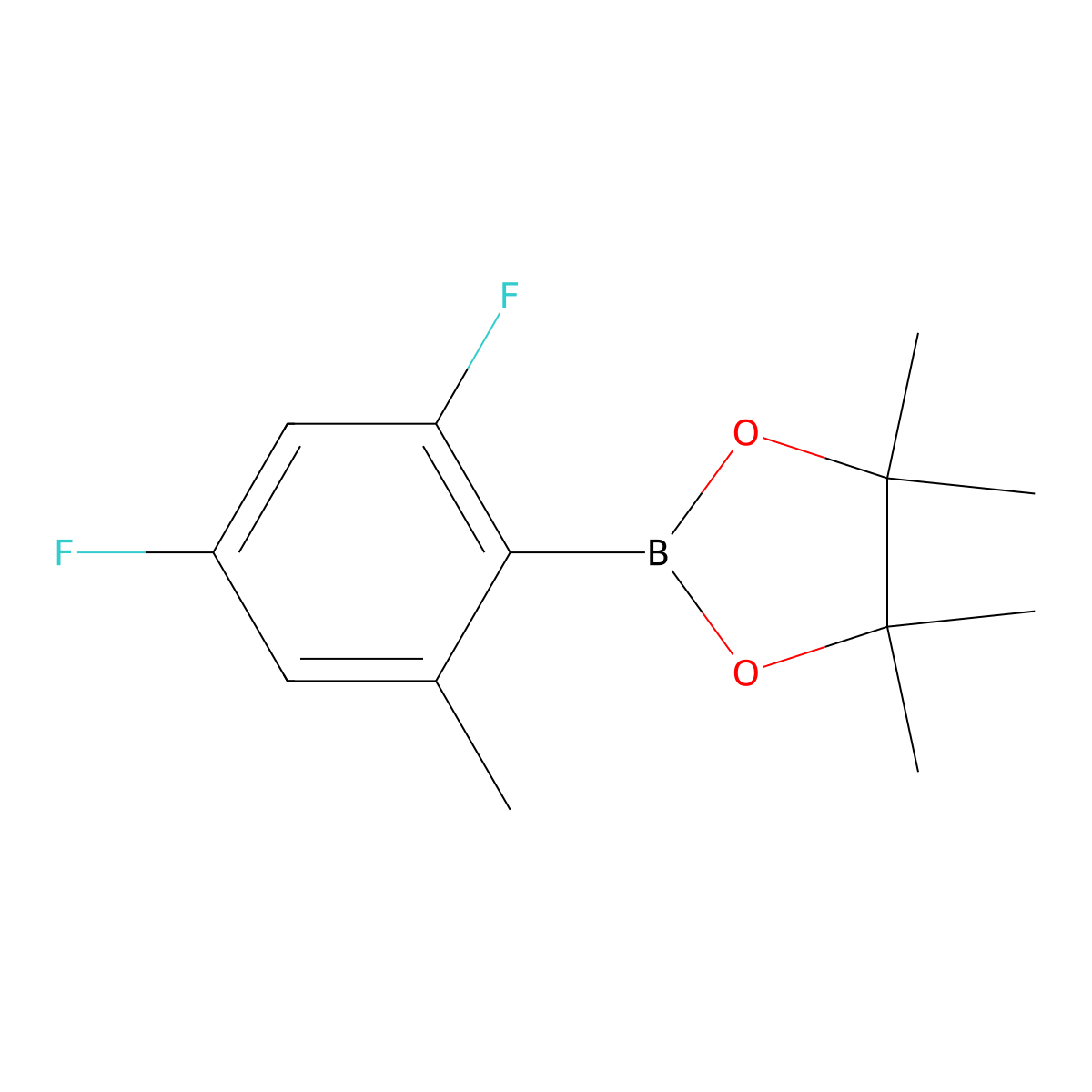 2-(2,4-Difluoro-6-methylphenyl)-4,4,5,5-tetramethyl-1,3,2-dioxaborolane molecular structure, CAS 2699738-08-2
