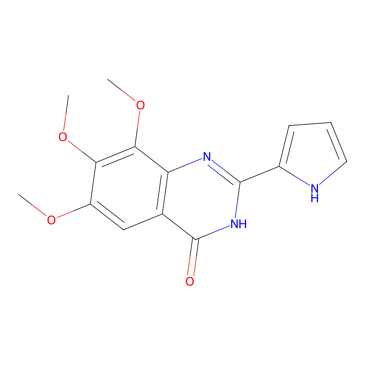 6,7,8-trimethoxy-2-(1H-pyrrol-2-yl)-3,4-dihydroquinazolin-4-one molecular structure, CAS 2700216-93-7