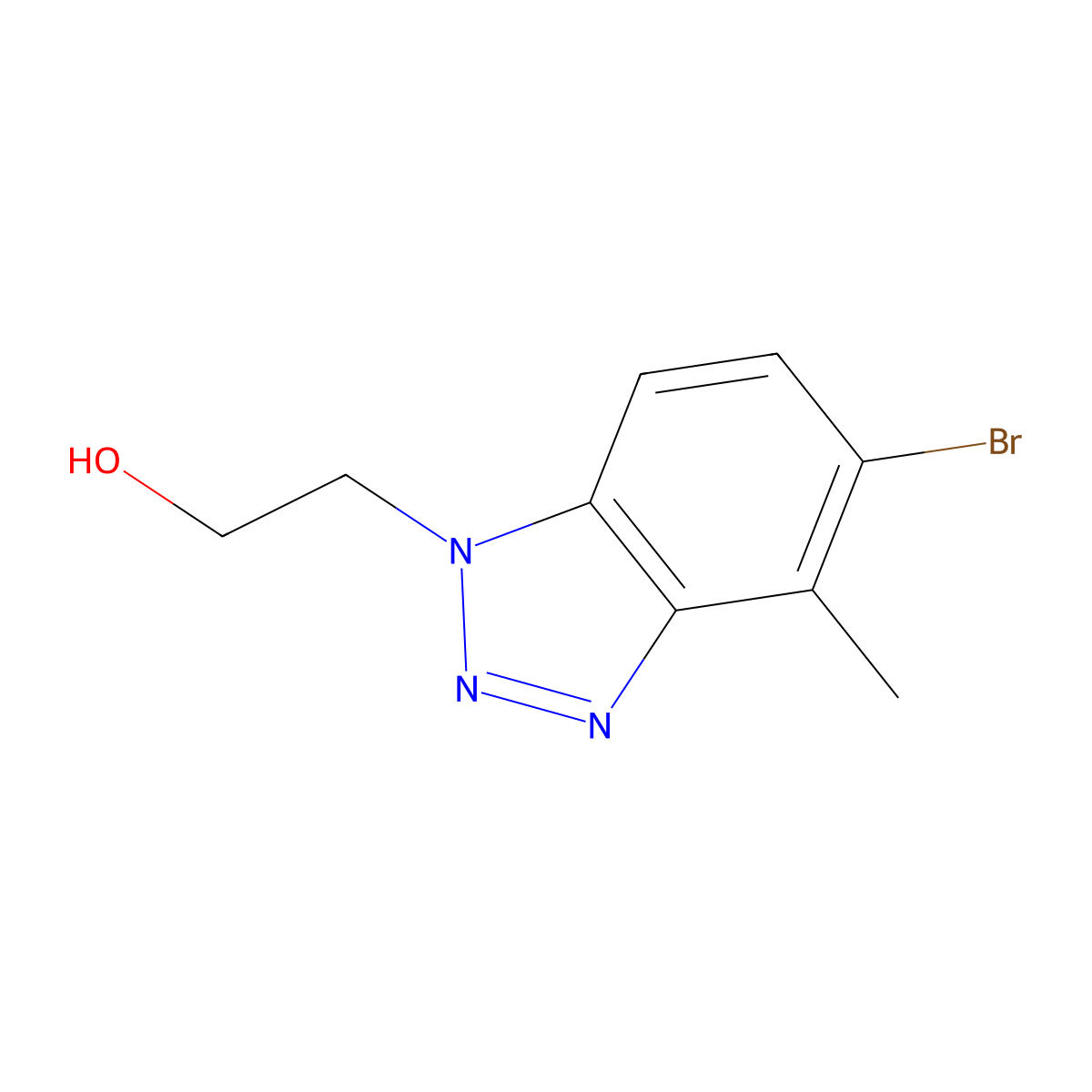 5-Bromo-4-methyl-1H-benzotriazole-1-ethanol molecular structure, CAS 2700301-49-9