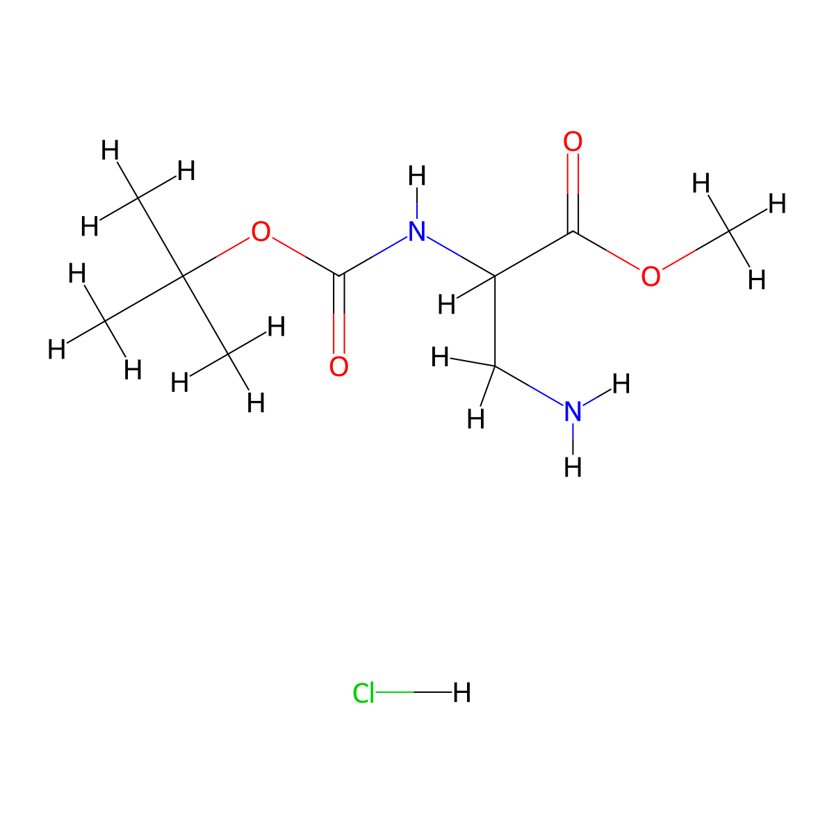 3-Amino-N-Boc-DL-alanine methyl ester hydrochloride molecular structure, CAS 2700319-53-3