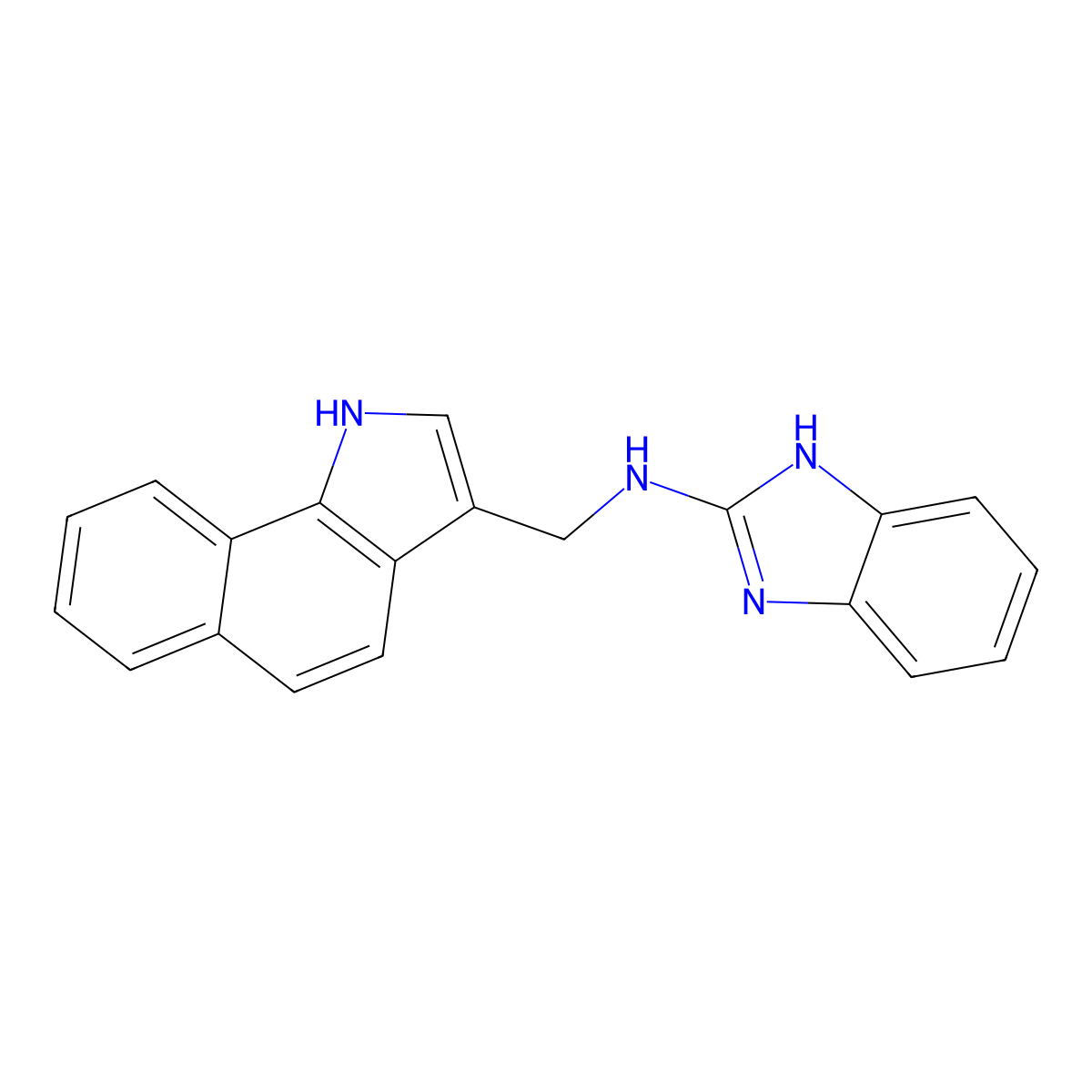 N-(1H-benzo[g]indol-3-ylmethyl)-1H-benzimidazol-2-amine molecular structure, CAS 2700323-17-5