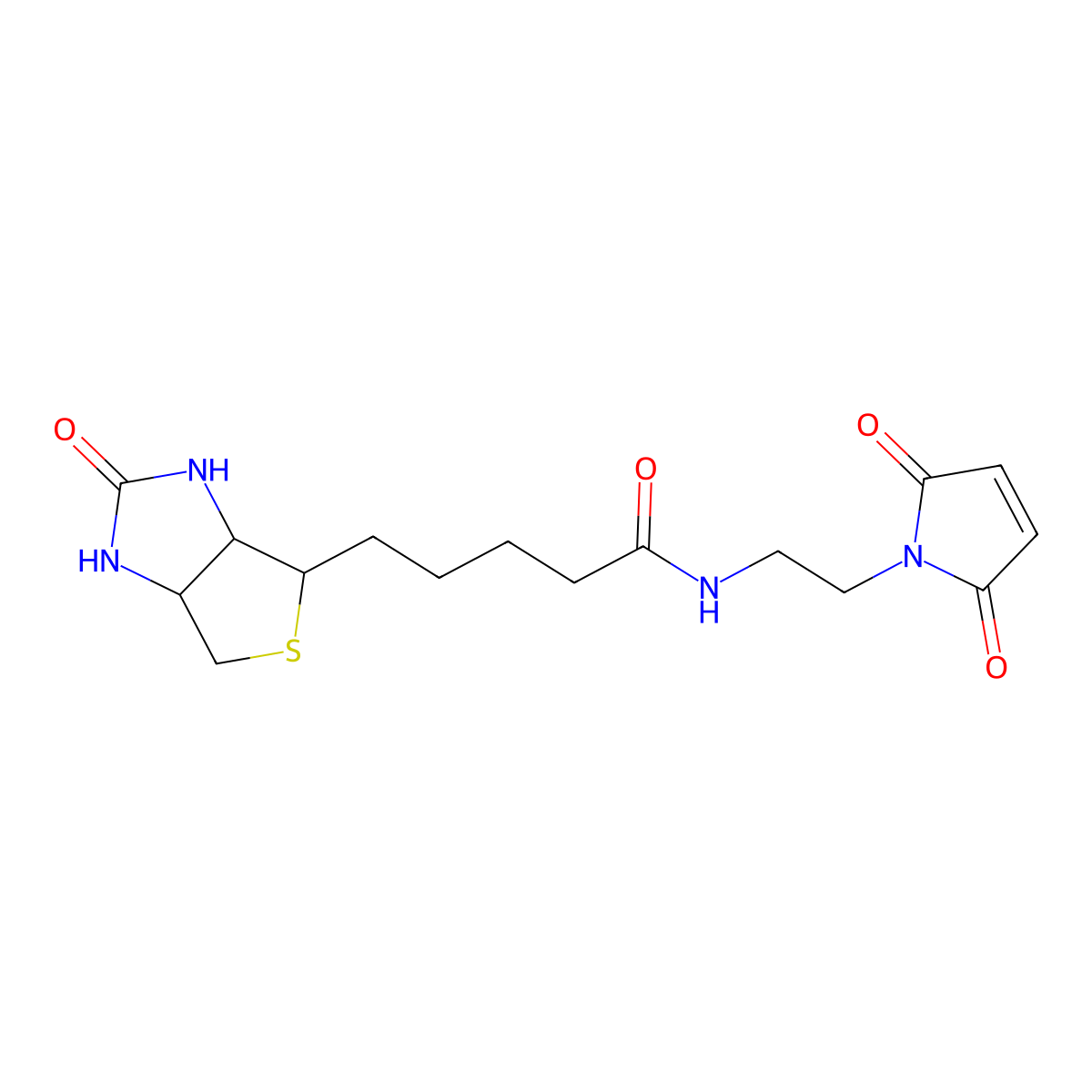 N-(2-(2,5-Dioxo-2,5-dihydro-1H-pyrrol-1-yl)ethyl)-5-(2-oxohexahydro-1H-thieno[3,4-d]imidazol-4-yl)pentanamide molecular structure, CAS 2700401-32-5