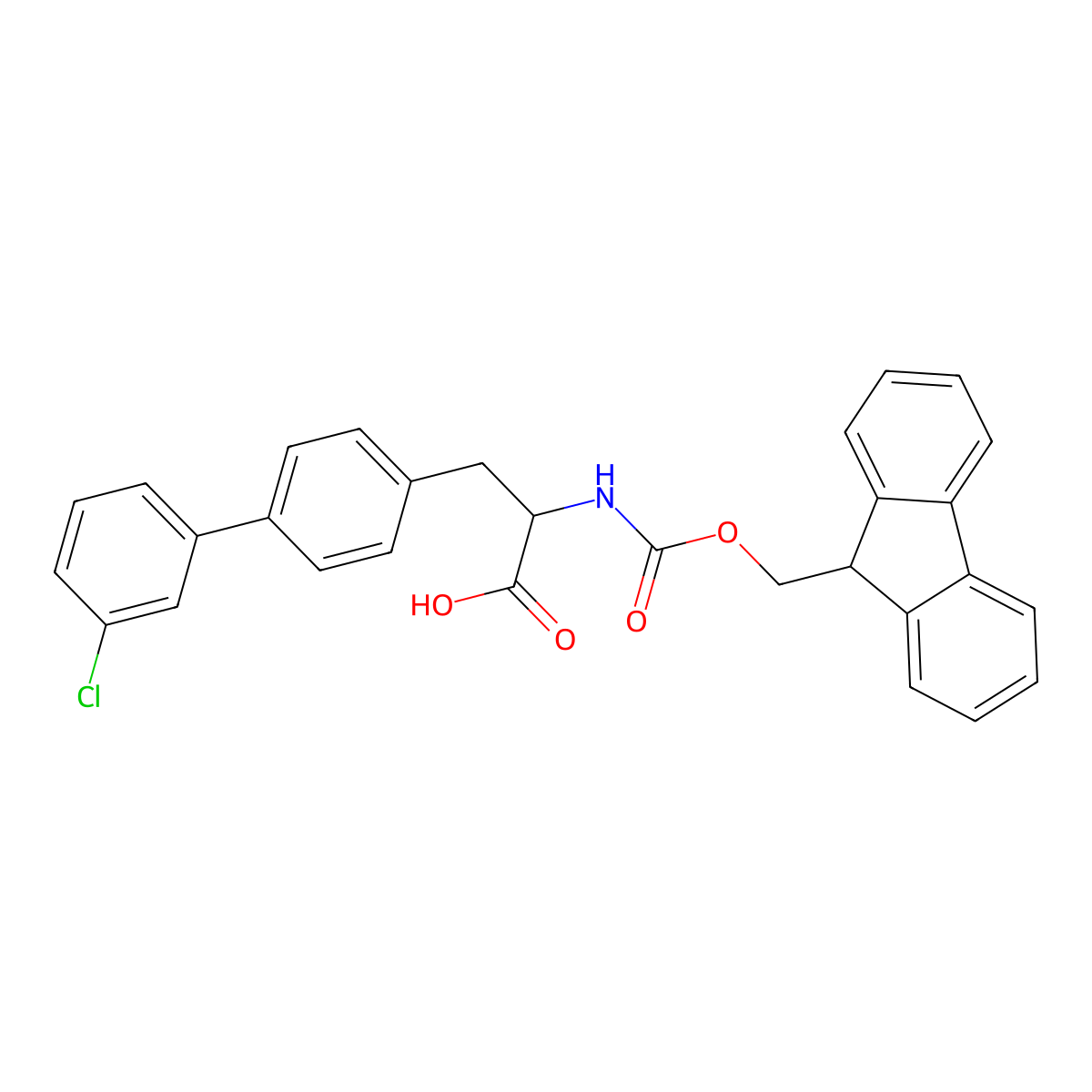 N-Fmoc-4-(3-chlorophenyl)-DL-phenylalanine molecular structure, CAS 2700403-98-9