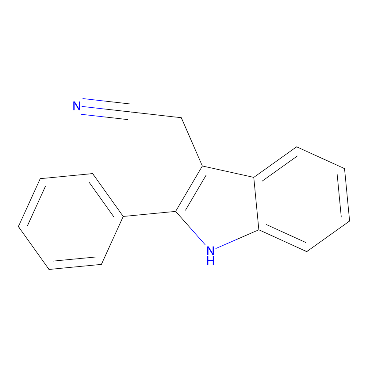 2-Phenylindole-3-acetonitrile molecular structure, CAS 27005-52-3