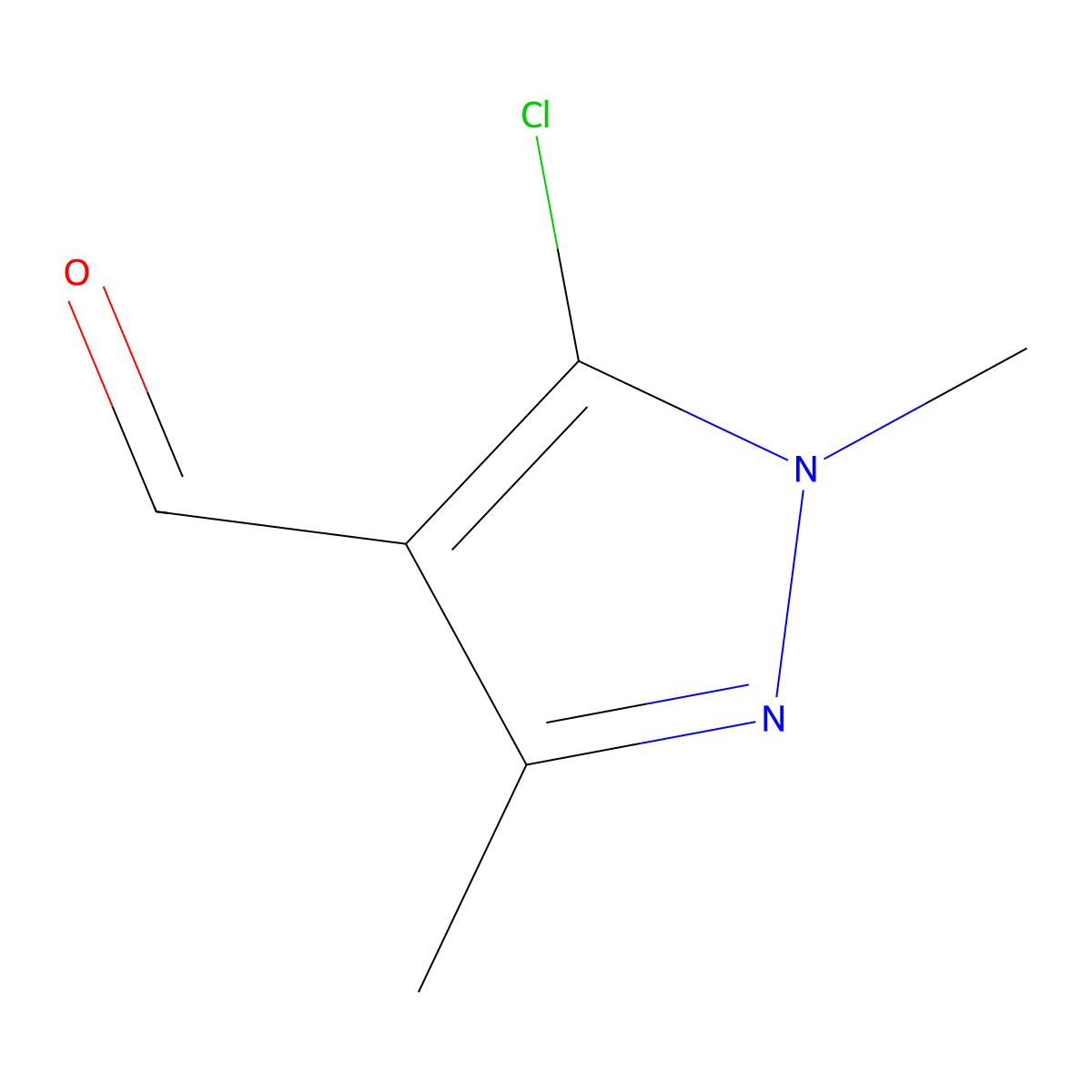 5-Chloro-1,3-dimethylpyrazole-4-carboxaldehyde molecular structure, CAS 27006-76-4