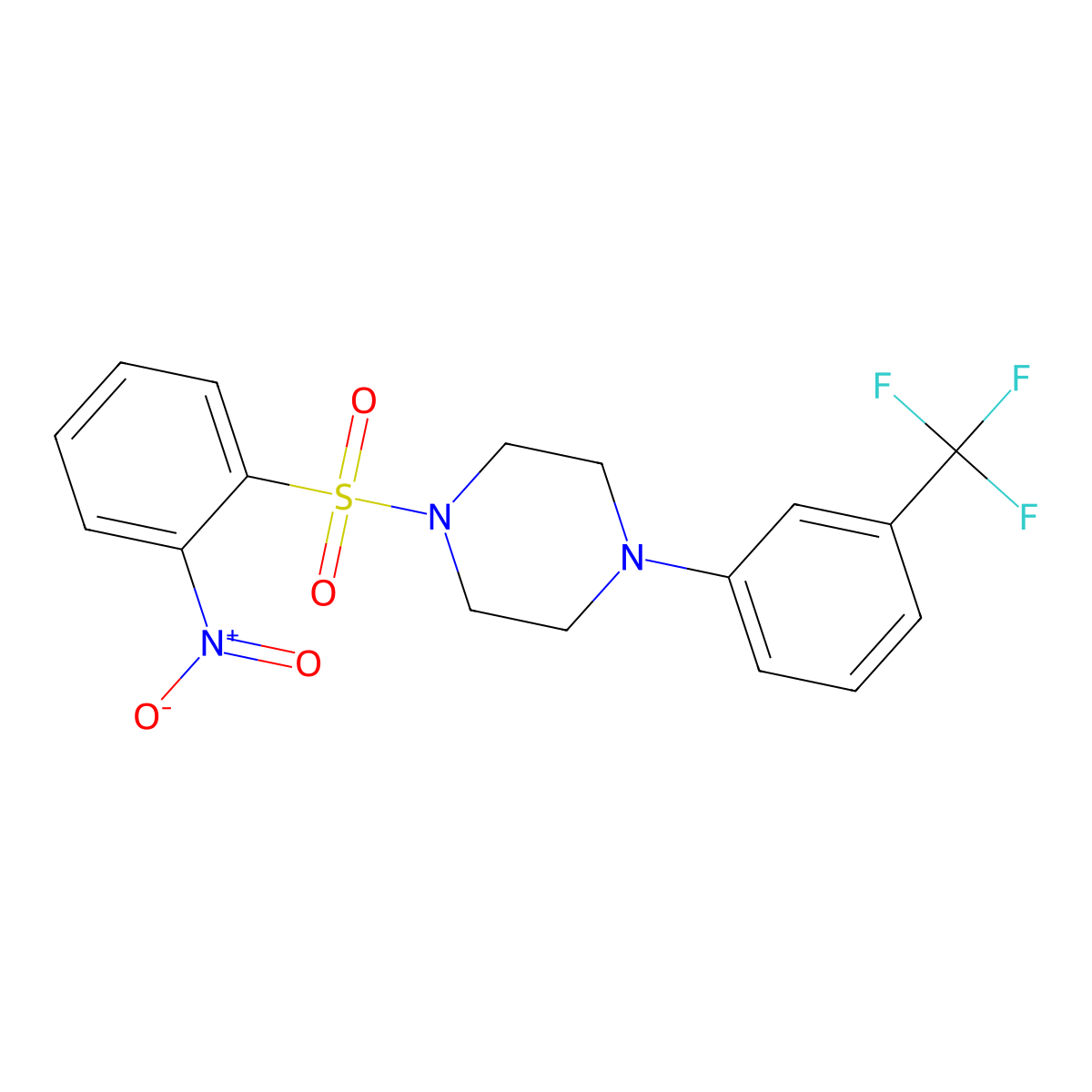 1-(2-Nitrophenyl)sulfonyl-4-[3-(trifluoromethyl)phenyl]piperazine molecular structure, CAS 270062-72-1