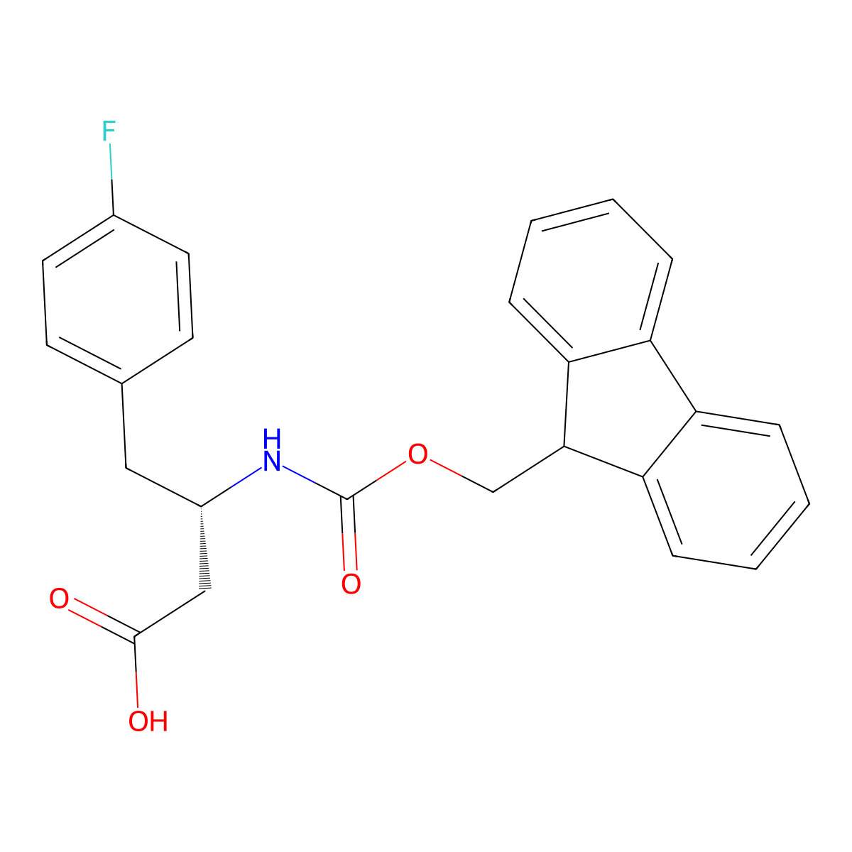 (S)-3-((((9H-Fluoren-9-yl)methoxy)carbonyl)amino)-4-(4-fluorophenyl)butanoic acid molecular structure, CAS 270062-83-4