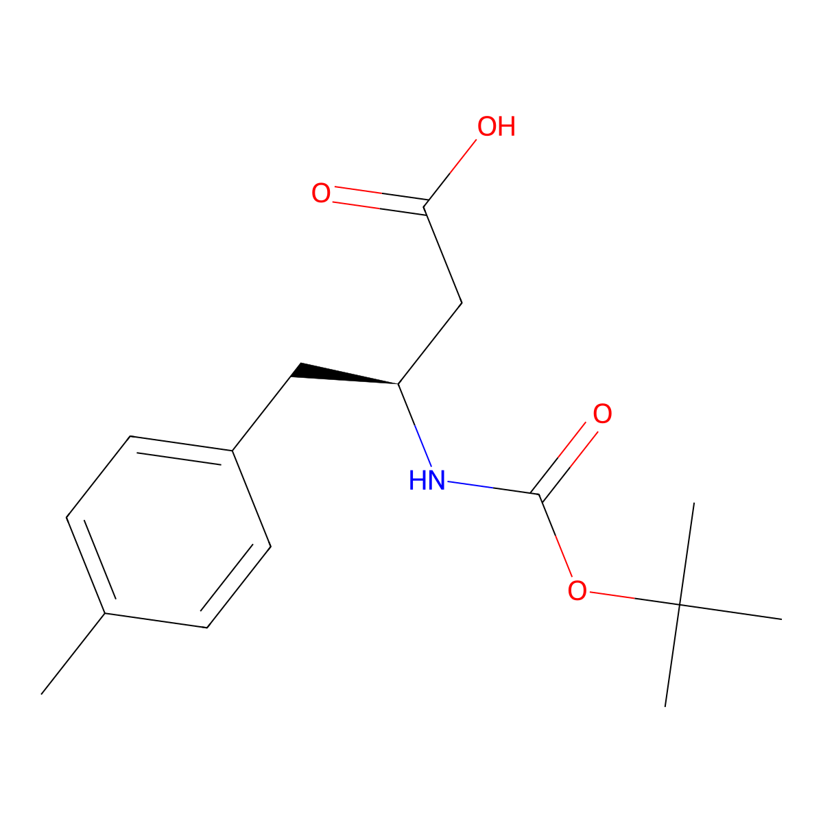 (3S)-3-(((tert-butoxy)carbonyl)amino)-4-(4-methylphenyl)butanoic acid molecular structure, CAS 270062-96-9