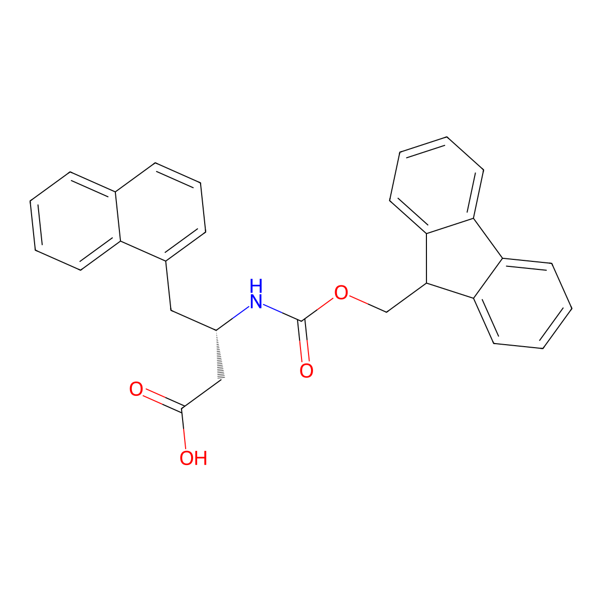 (S)-3-((((9H-Fluoren-9-yl)methoxy)carbonyl)amino)-4-(naphthalen-1-yl)butanoic acid molecular structure, CAS 270063-38-2