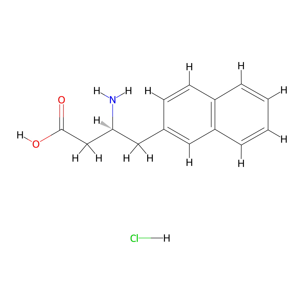 (3S)-3-Amino-4-(naphthalen-2-yl)butanoic acid--hydrogen chloride (1/1) molecular structure, CAS 270063-39-3