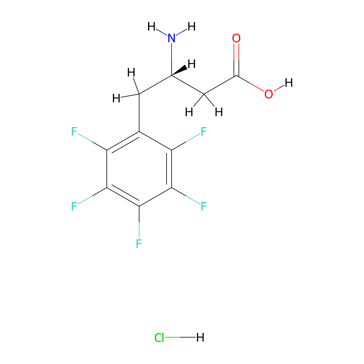 (S)-3-amino-4-(perfluorophenyl)butanoic acid hydrochloride molecular structure, CAS 270063-41-7