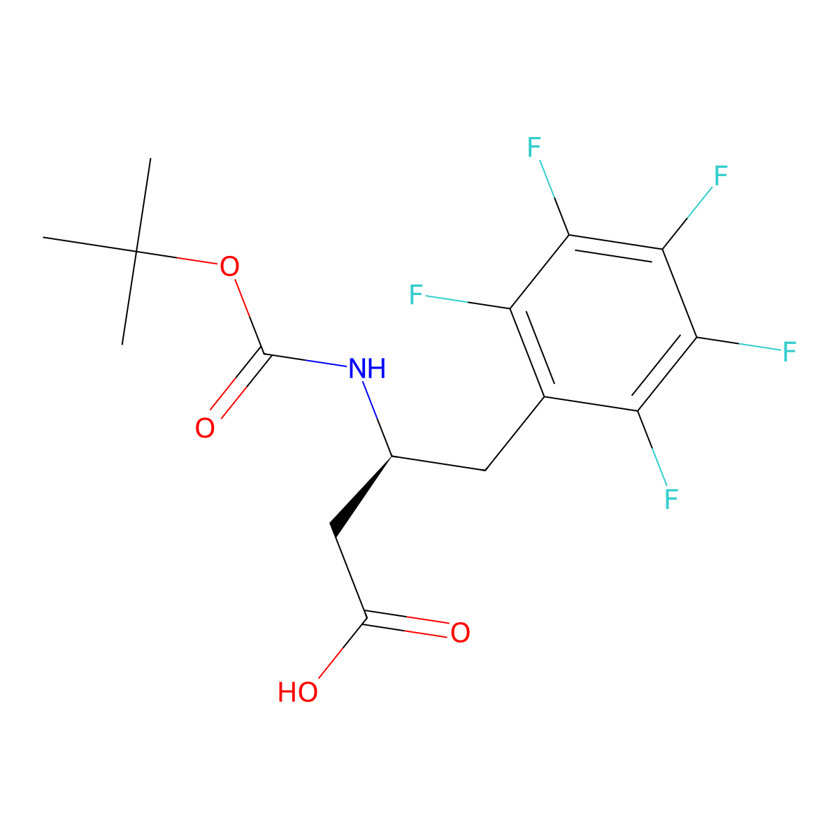 (S)-3-((tert-butoxycarbonyl)amino)-4-(perfluorophenyl)butanoic acid molecular structure, CAS 270063-42-8