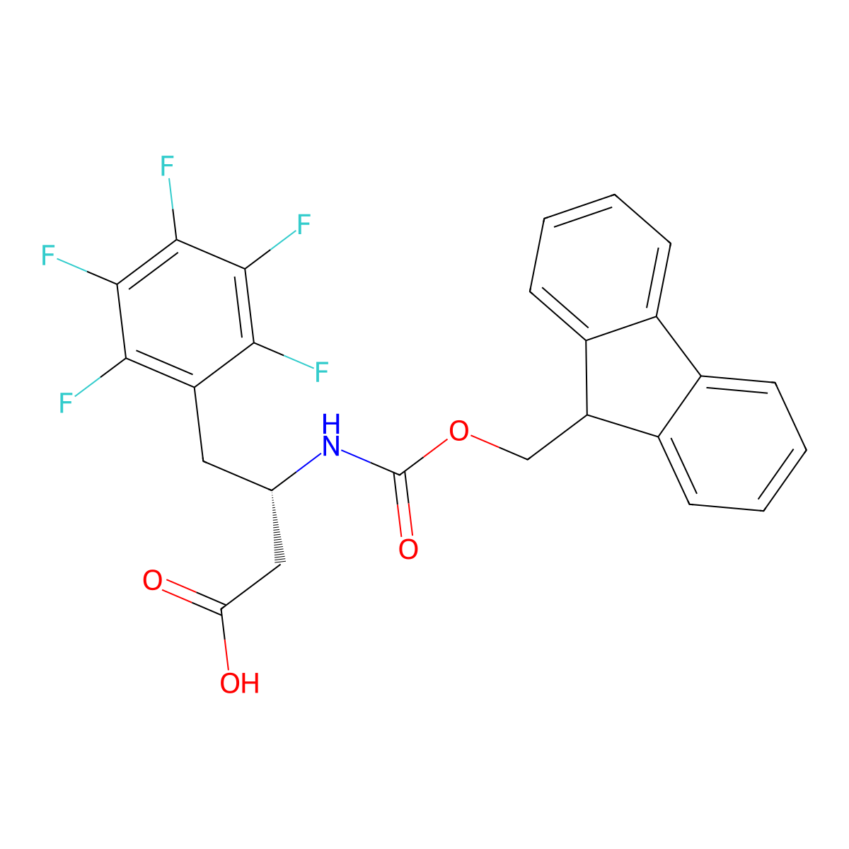 (S)-3-((((9H-fluoren-9-yl)methoxy)carbonyl)amino)-4-(perfluorophenyl)butanoic acid molecular structure, CAS 270063-43-9
