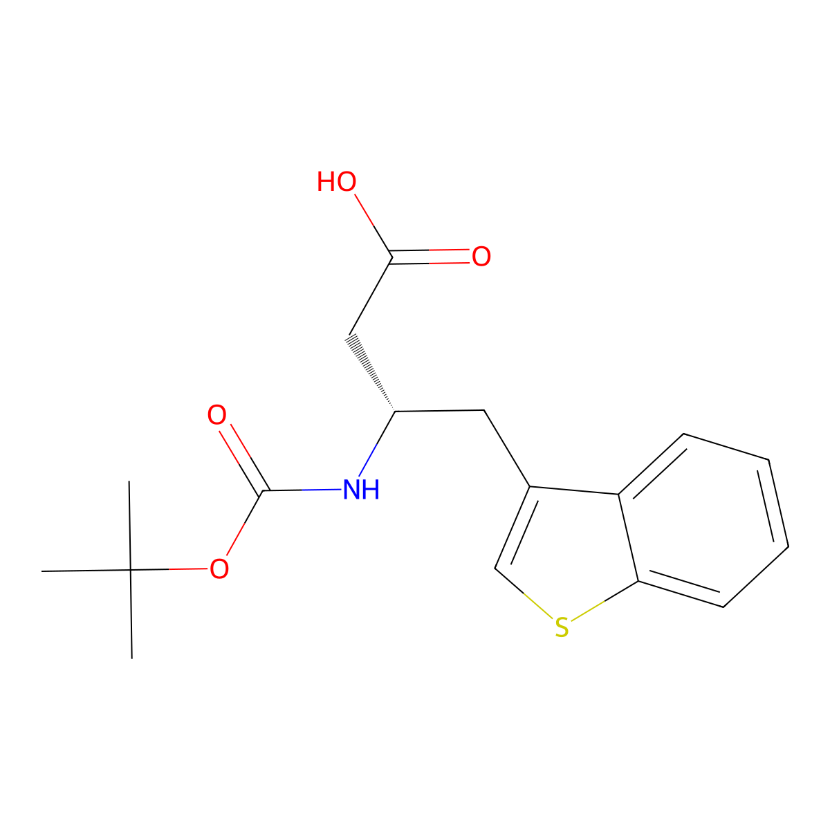 Boc-(S)-3-Amino-4-(3-benzothienyl)-butyric acid molecular structure, CAS 270063-45-1