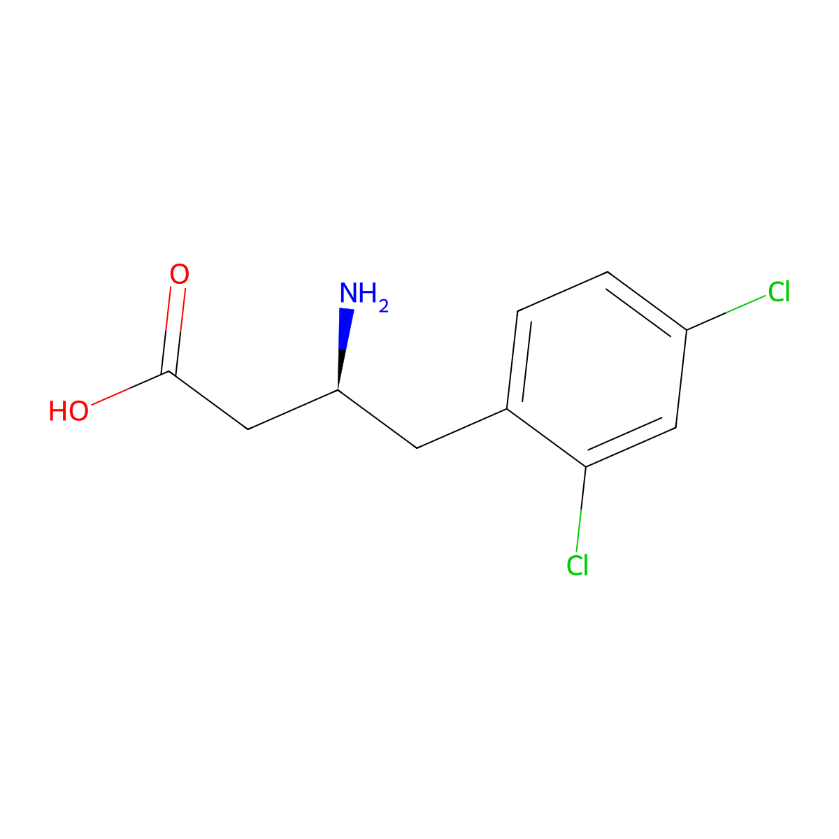 (3S)-3-amino-4-(2,4-dichlorophenyl)butanoic Acid molecular structure, CAS 270063-47-3