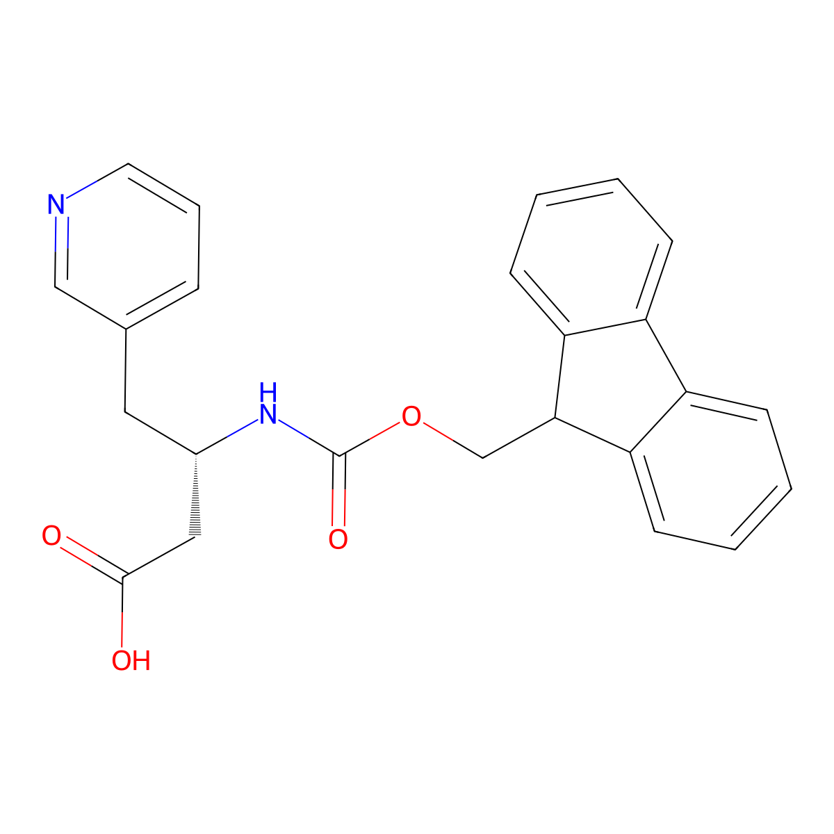 Fmoc-(S)-3-amino-4-(3-pyridyl)-butyric acid molecular structure, CAS 270063-60-0