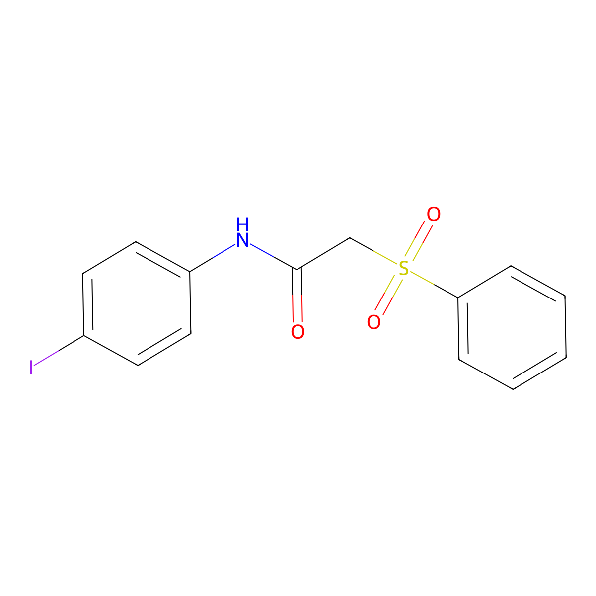 2-(benzenesulfonyl)-N-(4-iodophenyl)acetamide molecular structure, CAS 270065-33-3