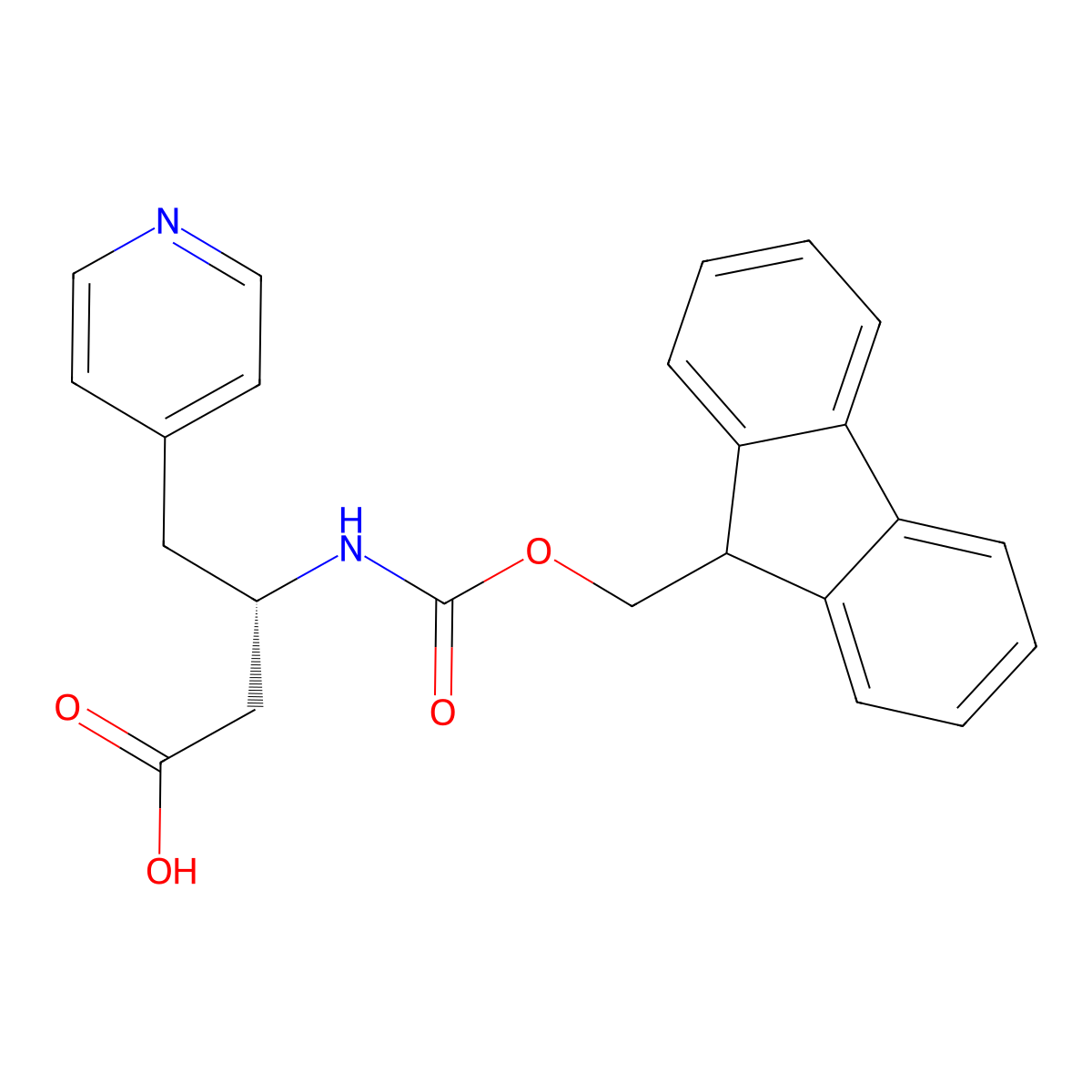 Fmoc-(S)-3-amino-4-(4-pyridyl)-butyric acid molecular structure, CAS 270065-69-5