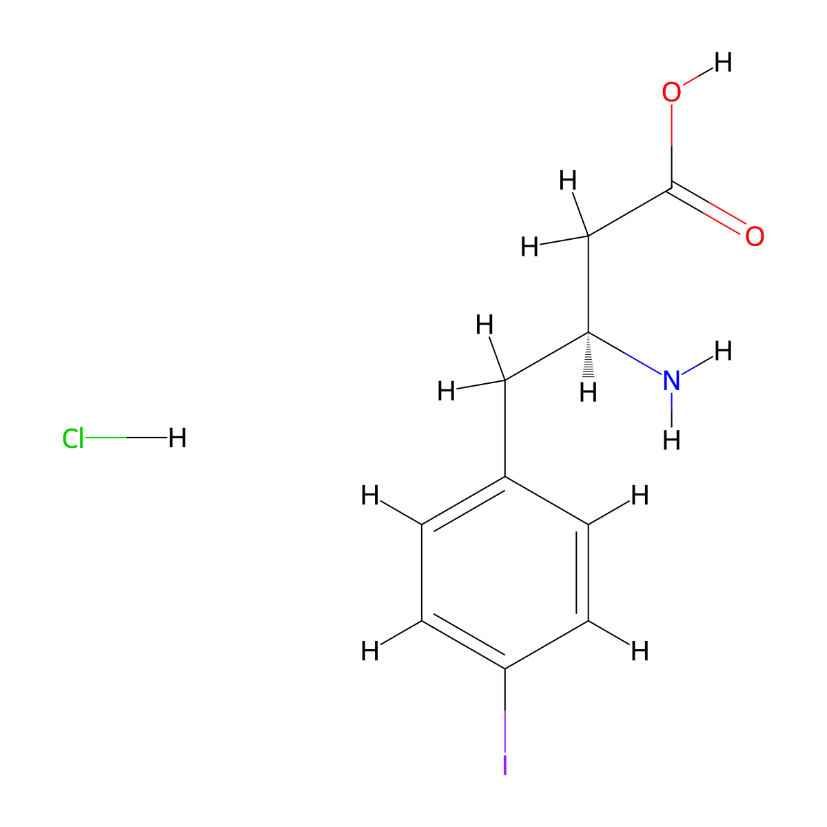 (S)-3-Amino-4-(4-iodophenyl)butanoic acid hydrochloride molecular structure, CAS 270065-70-8