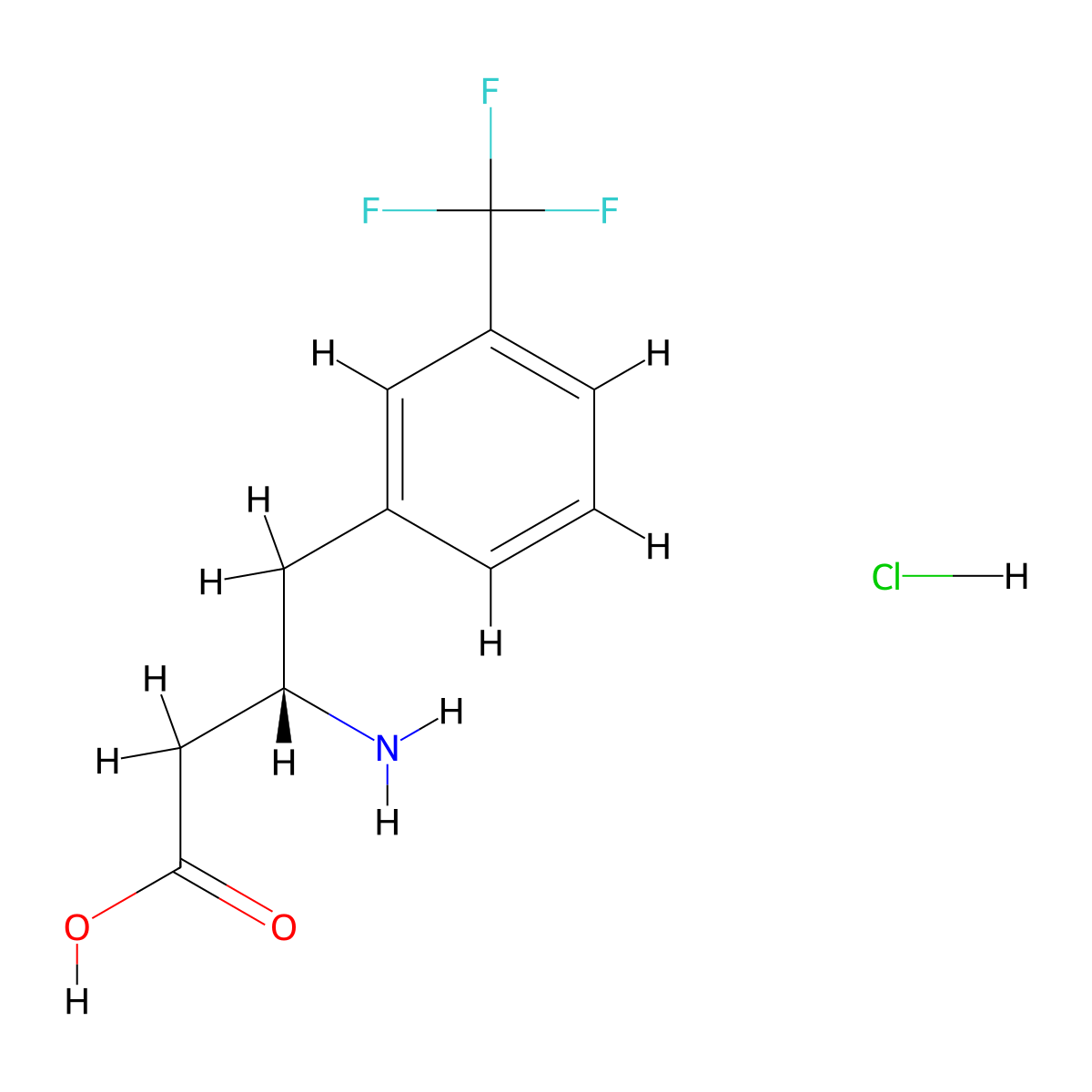 (S)-3-Amino-4-(3-(trifluoromethyl)phenyl)butanoic acid hydrochloride molecular structure, CAS 270065-76-4