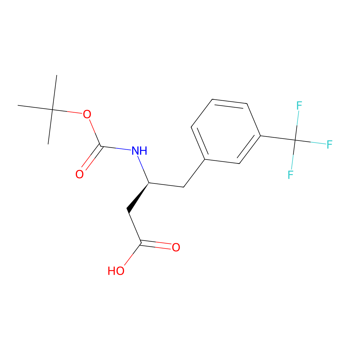 (S)-3-((tert-butoxycarbonyl)amino)-4-(3-(trifluoromethyl)phenyl)butanoic acid molecular structure, CAS 270065-77-5