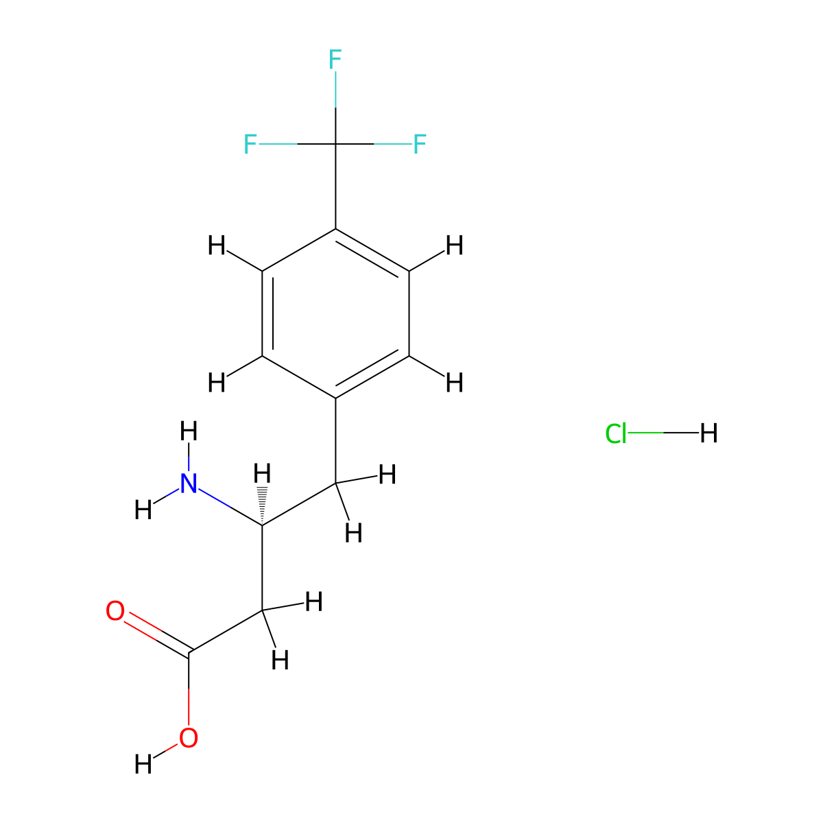(S)-3-Amino-4-(4-(trifluoromethyl)phenyl)butanoic acid hydrochloride molecular structure, CAS 270065-79-7