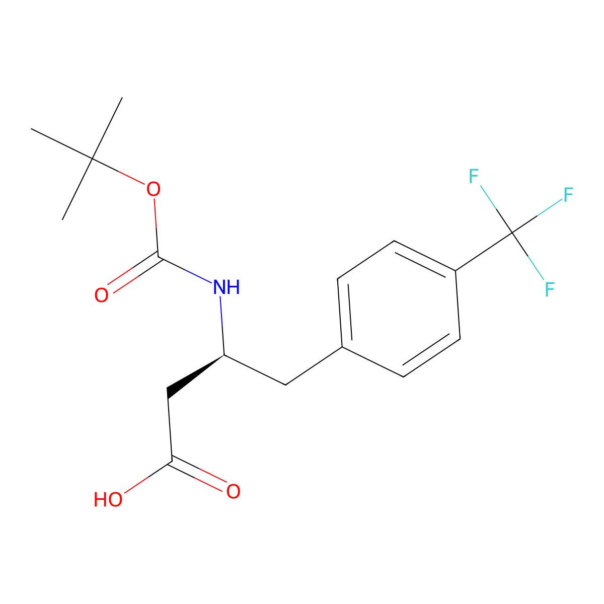 (S)-3-((tert-butoxycarbonyl)amino)-4-(4-(trifluoromethyl)phenyl)butanoic acid molecular structure, CAS 270065-80-0