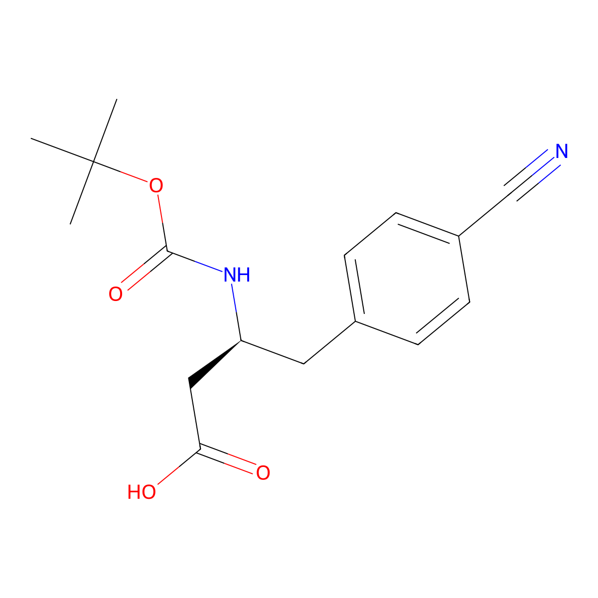 (3S)-3-(((tert-butoxy)carbonyl)amino)-4-(4-cyanophenyl)butanoic acid molecular structure, CAS 270065-89-9