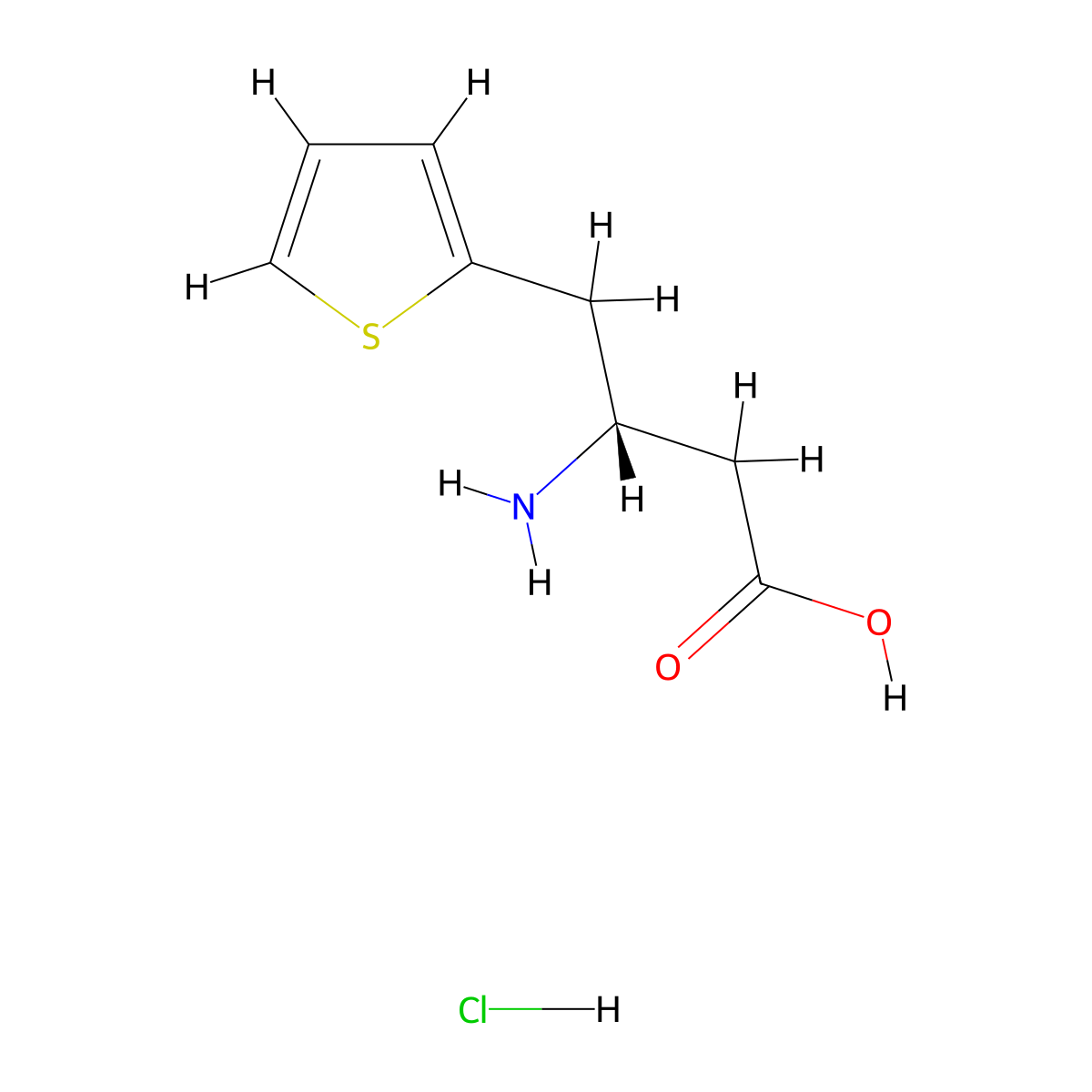(S)-3-Amino-4-(thiophen-2-yl)butanoic acid hydrochloride molecular structure, CAS 270065-91-3