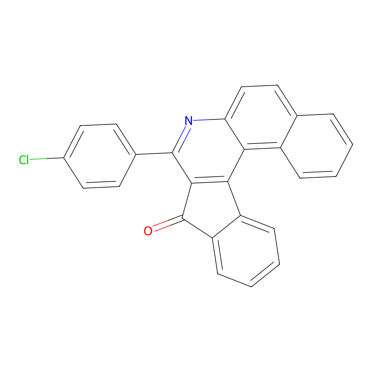 8-(4-chlorophenyl)-9H-benzo[f]indeno[2,1-c]quinolin-9-one molecular structure, CAS 27007-25-6