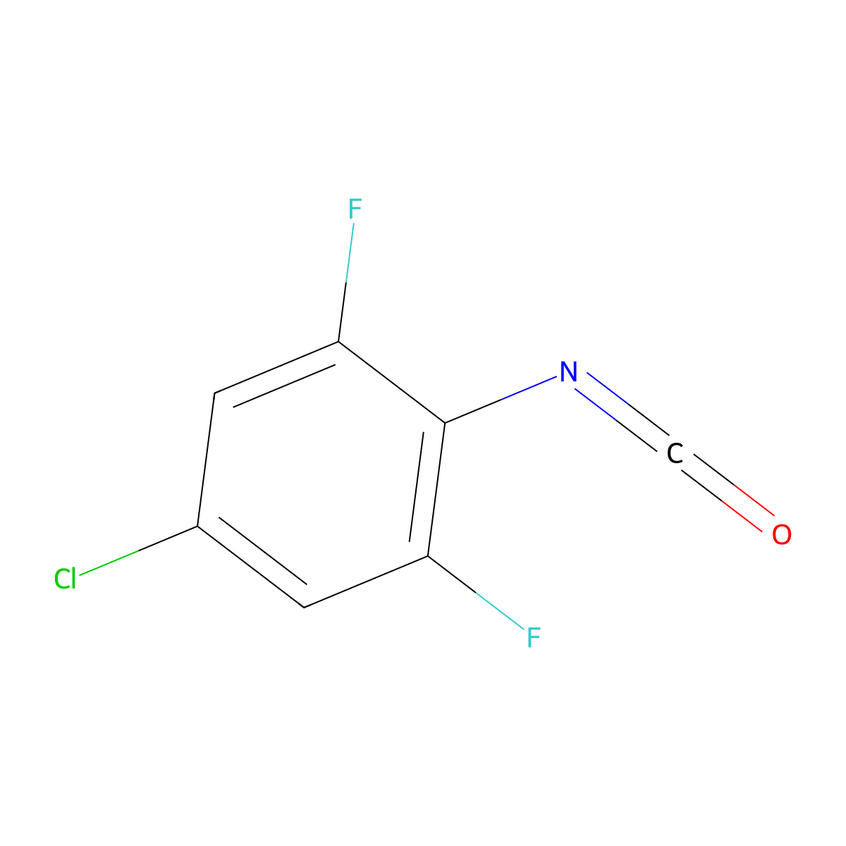 4-Chloro-2,6-difluorophenyl Isocyanate molecular structure, CAS 270076-30-7