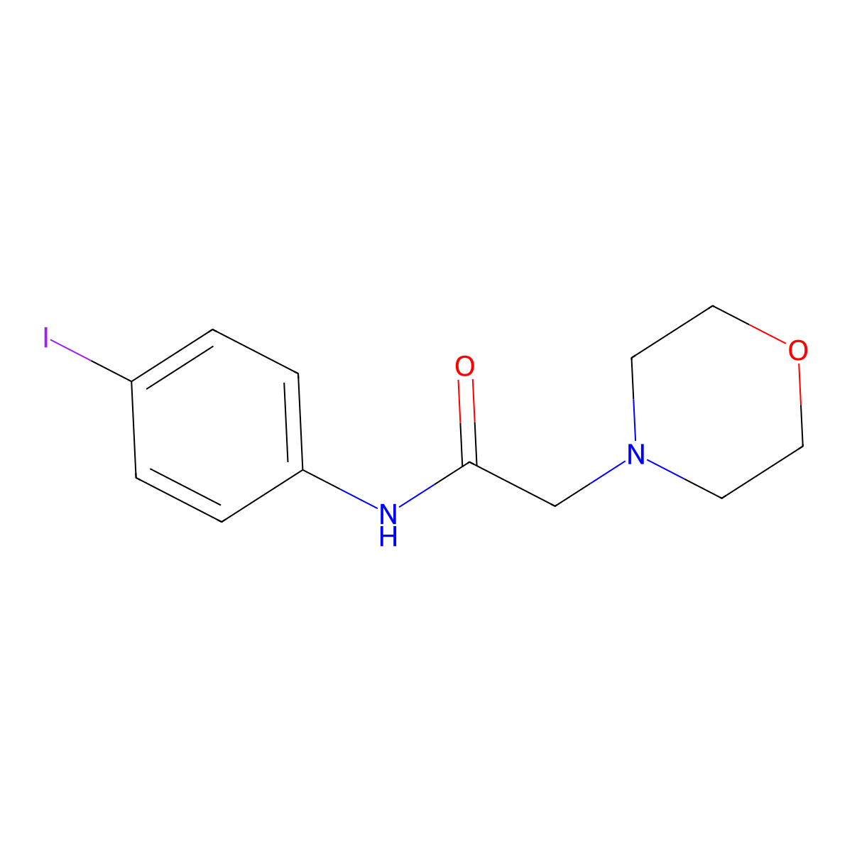 N-(4-iodophenyl)-2-morpholinoacetamide molecular structure, CAS 270086-77-6