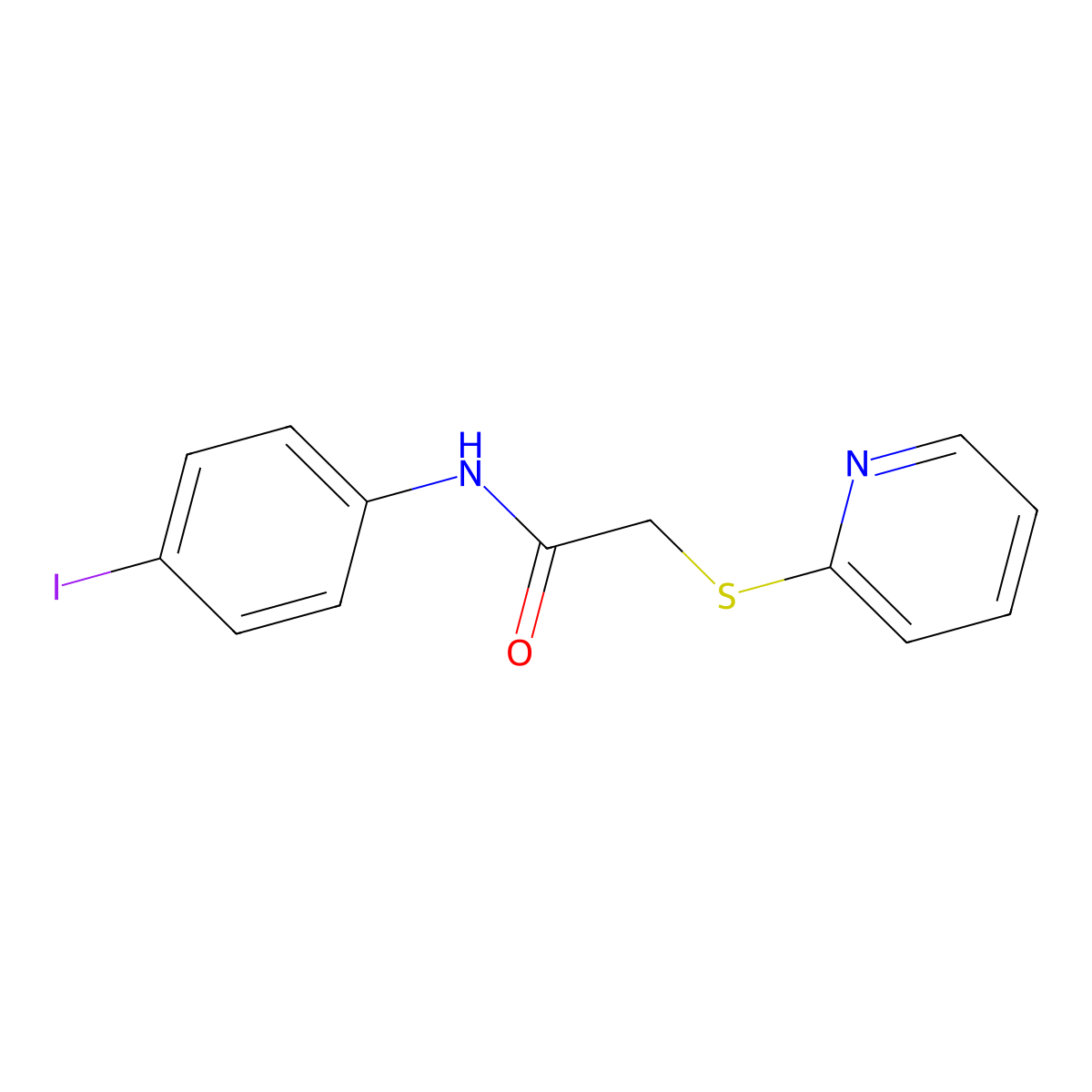 N-(4-iodophenyl)-2-(pyridin-2-ylsulfanyl)acetamide molecular structure, CAS 270086-78-7