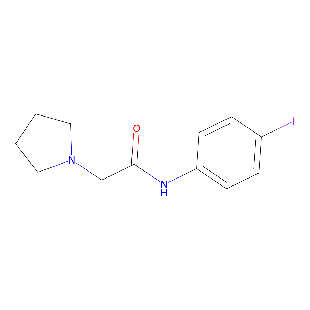 N-(4-iodophenyl)-2-pyrrolidin-1-ylacetamide molecular structure, CAS 270086-79-8