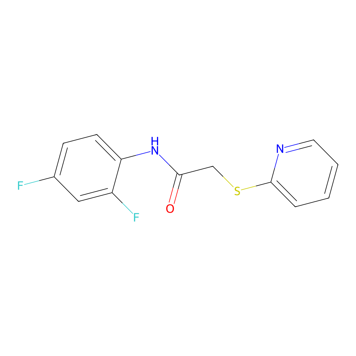 N-(2,4-difluorophenyl)-2-(pyridin-2-ylsulfanyl)acetamide molecular structure, CAS 270086-92-5