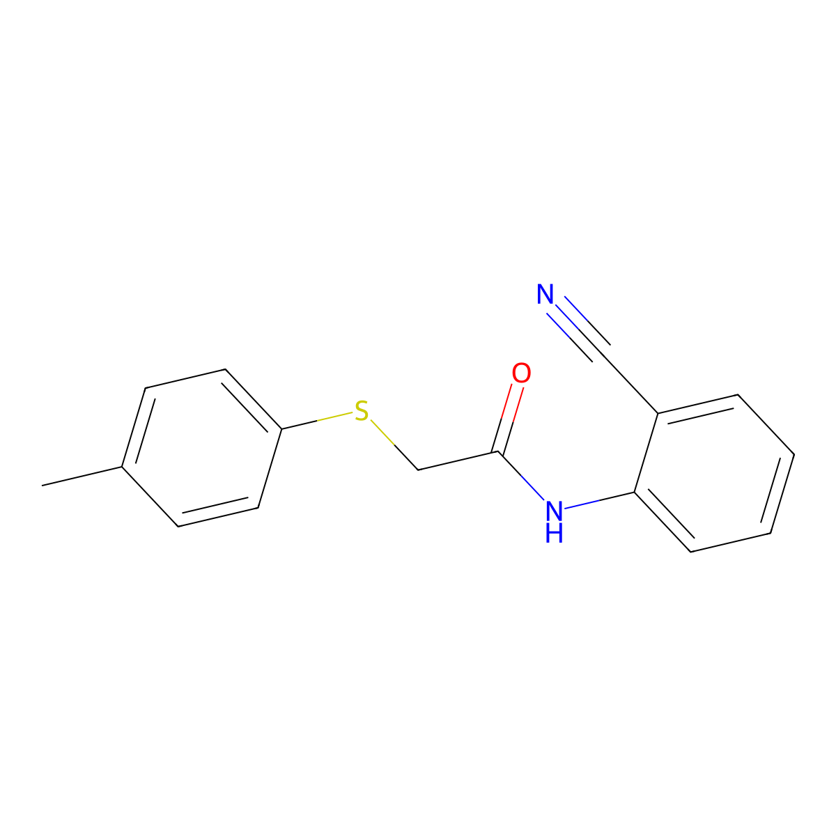 N-(2-cyanophenyl)-2-[(4-methylphenyl)sulfanyl]acetamide molecular structure, CAS 270087-00-8