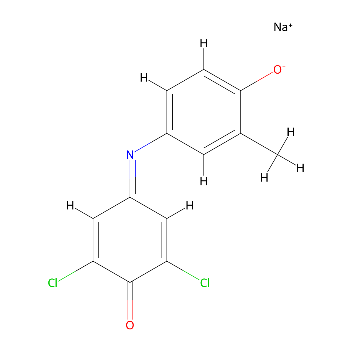 2,6-Dichlorophenol-indo-o-cresol Sodium Salt molecular structure, CAS 2701-91-9