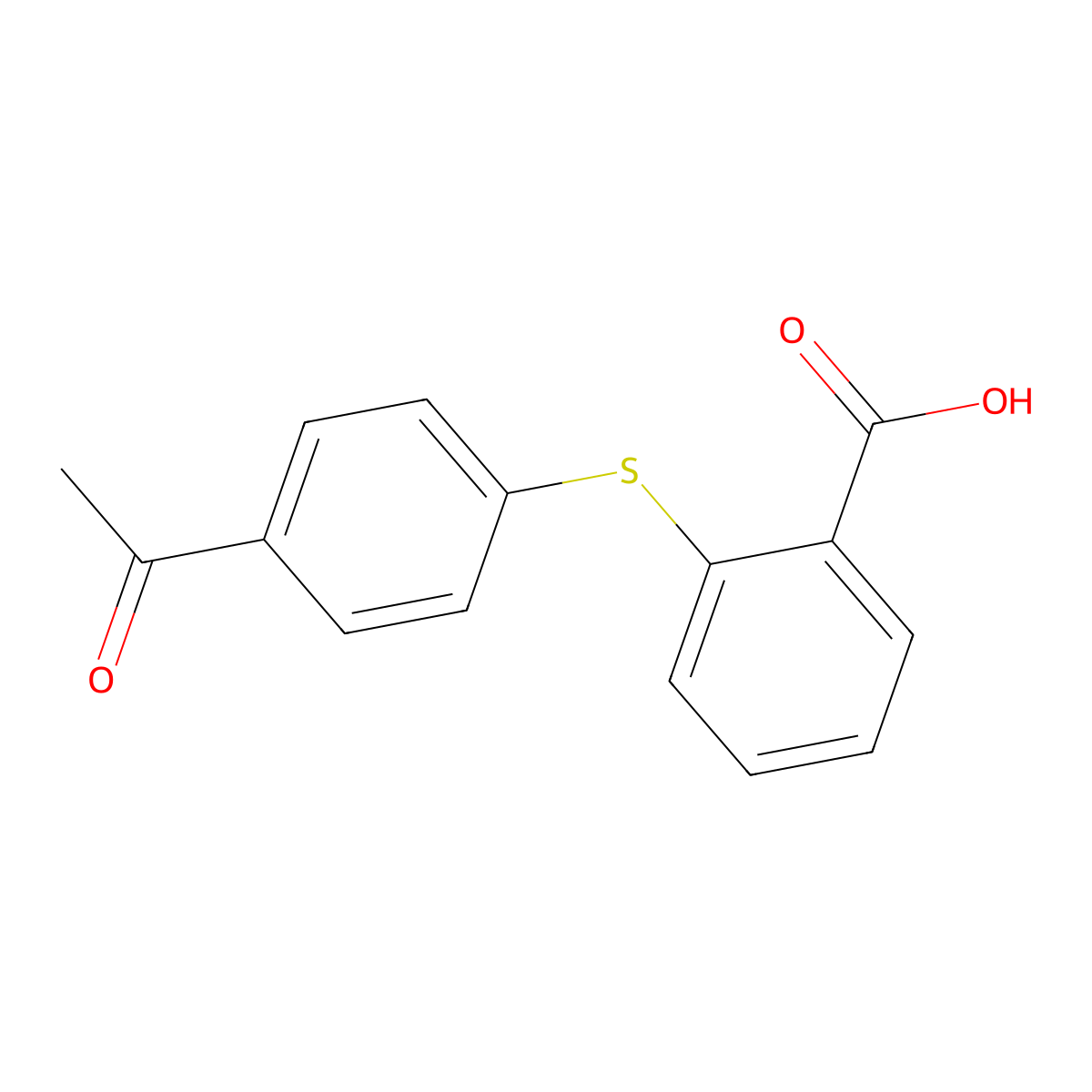 2-[(4-Acetylphenyl)sulfanyl]benzoic acid molecular structure, CAS 27011-89-8