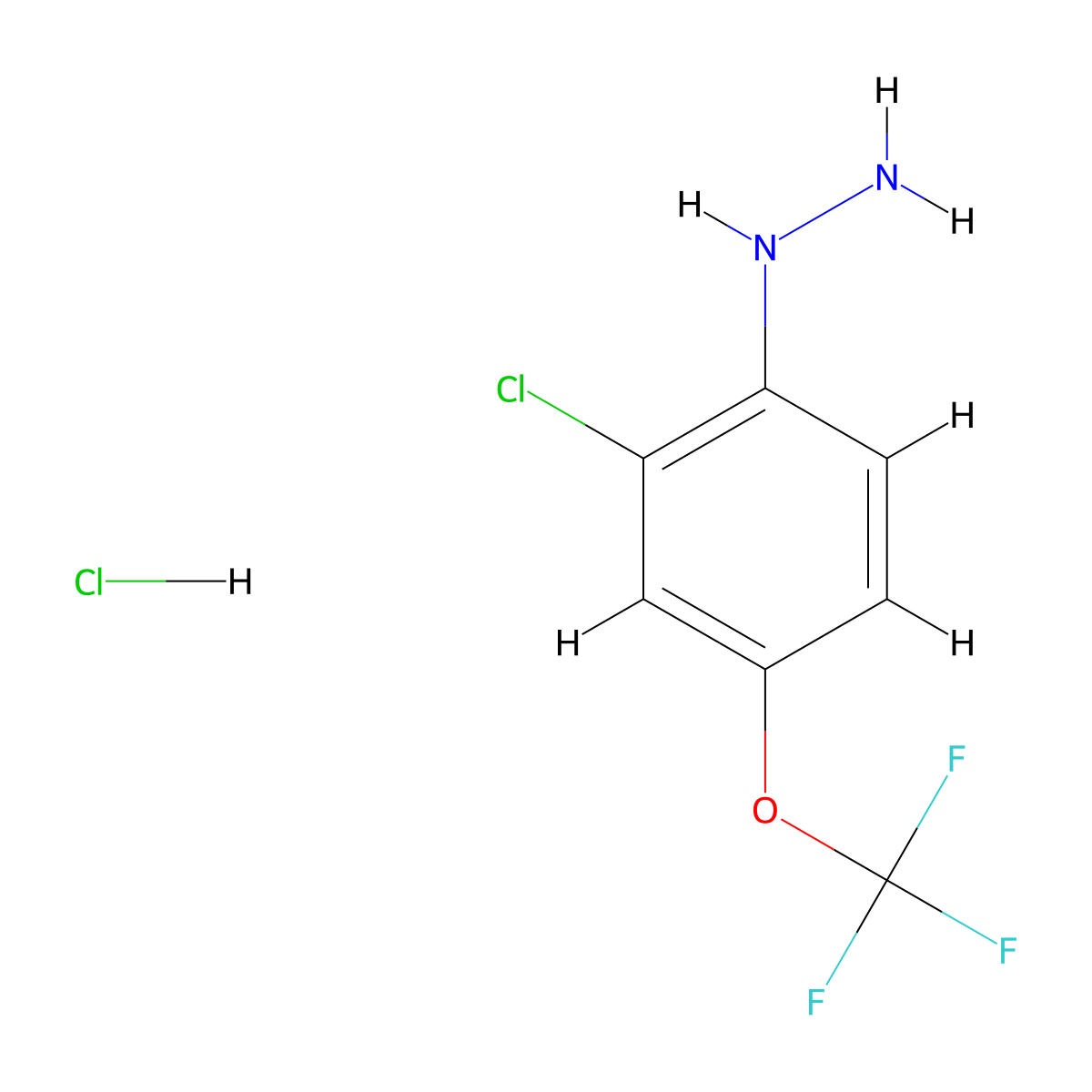[2-Chloro-4-(trifluoromethoxy)phenyl]hydrazine hydrochloride molecular structure, CAS 2701336-54-9