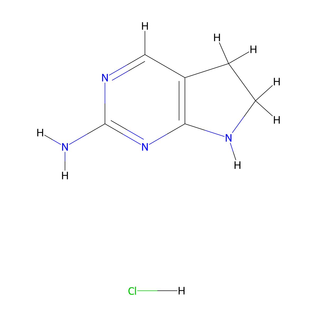 5H,6H,7H-Pyrrolo[2,3-d]pyrimidin-2-amine HCl molecular structure, CAS 2701349-62-2